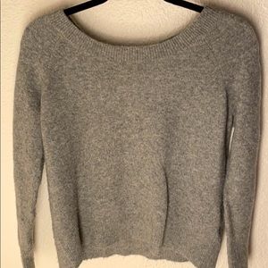 Grey J Crew sweater with bow - size XS